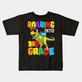 Roaring Into 3rd Grade Dinosaur Back To School Kids T-Shirt